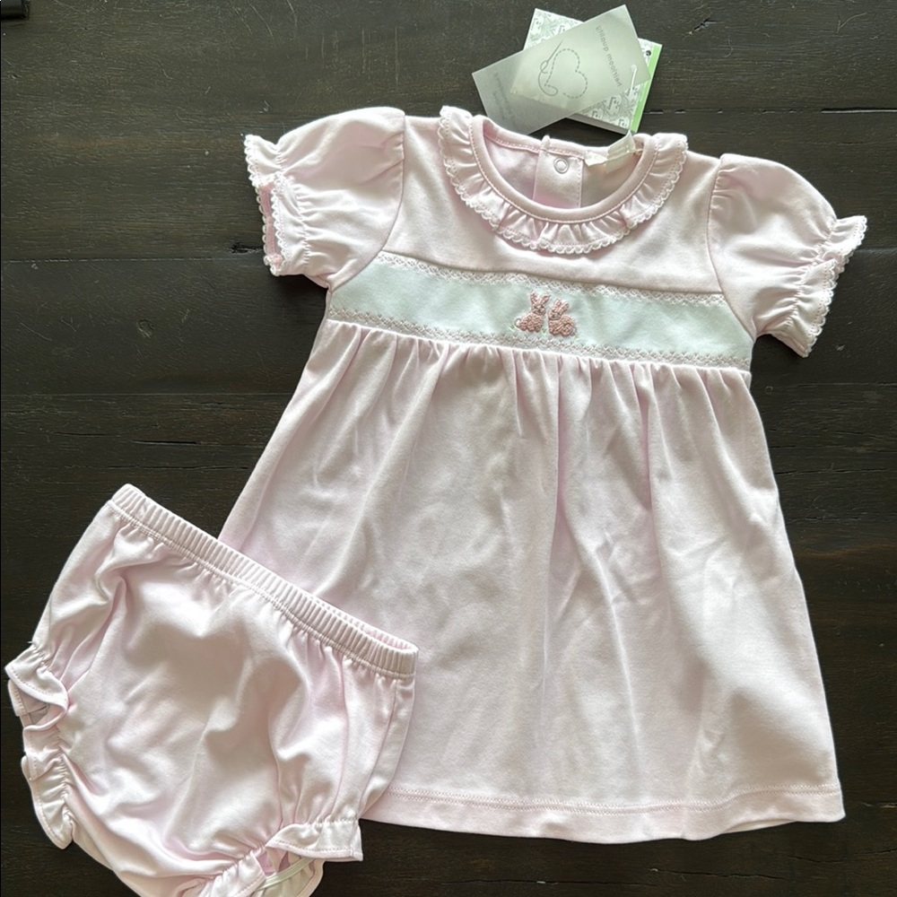 Kissy Kissy bunny dress and bloomer set